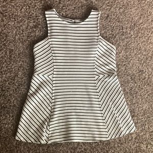 A Pea in the Pod Textured Striped Peplum Shirt